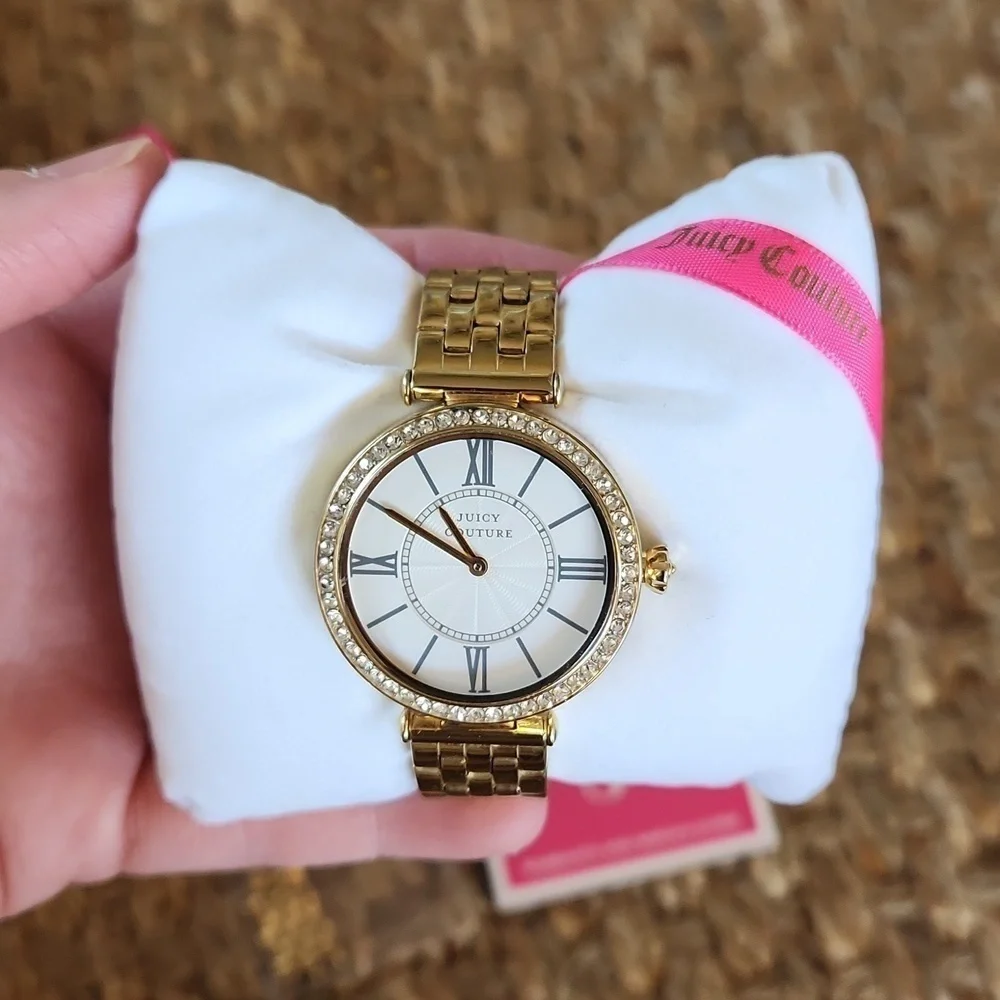 ✨️NWT JUICY COUTURE Gold Diamond lined Watch